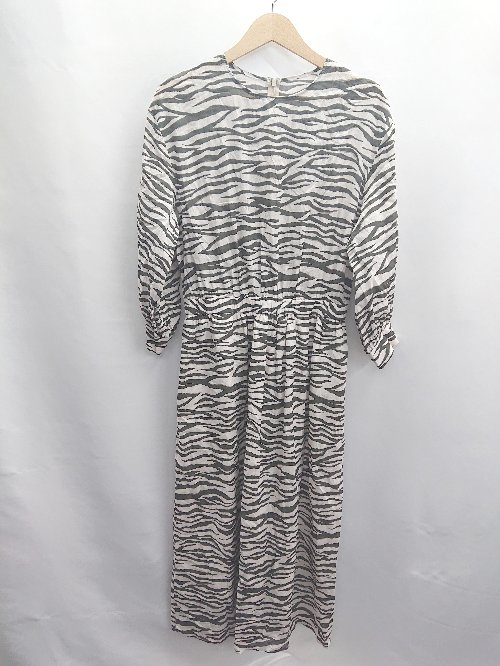 ◇ ⊂ JOURNAL STANDARD ジャーナルスタンダード ゼブラ柄 長袖 ロング ワンピース サイズ表記なし ダー..