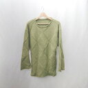 ◇ ⊇ SELECTMOCA アーガイル柄 長袖 ニット セーター サイズF グリーン レディース E 【中古】