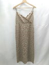 ◇ Θ natural couture チェック柄 肩ひも調節可能 ロング キャミワンピース サイズF ベージュ レディース E 【中古】