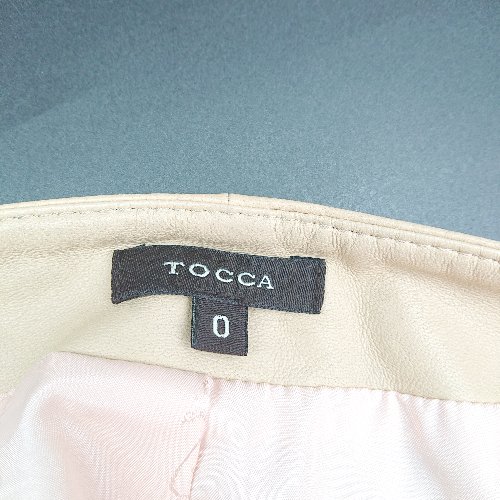 ◇ Θ TOCCA トッカ レザー系 フリル 長袖 ジャケット サイズ 0 ベージュ系 レディース E 【中古】