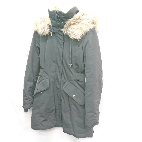 ◇ ⊇ ZARA ザラ ファー フード取り外し可能 ボア 長袖 ジャンパー サイズS ブラック レディース E 【中古】