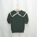 ◇ ⊂ AVENIRETOILE アベニールエトワール コットン100% 半袖 ニット サイズ36 ブラック レディース E 【中古】
