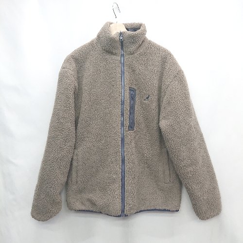 ■ ⊇ KANGOL カンゴール リバーシブル 長袖 ボアブルゾン サイズS チャコールグレー系 レディース メン..