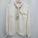 ◇ ⊇ axes femme アクシーズファム ネクタイ取り外し可能 長袖 ブラウス サイズL アイボリー レディース E 【中古】