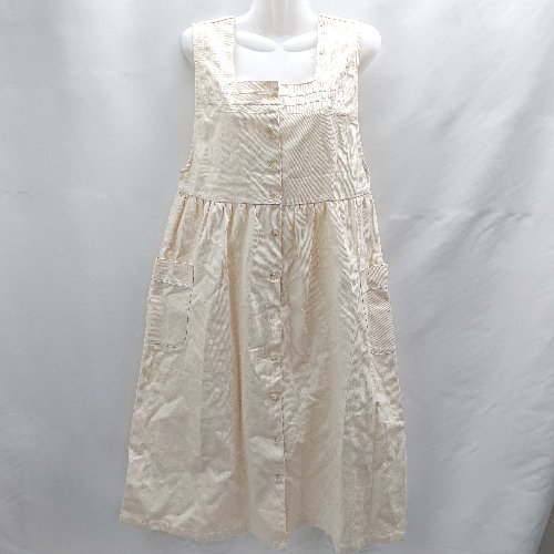 ◇ ⊂ ehka sopo エヘカ ソポ フロントボタン ロング丈 ワンピース サイズF アイボリー レディース E 【中古】