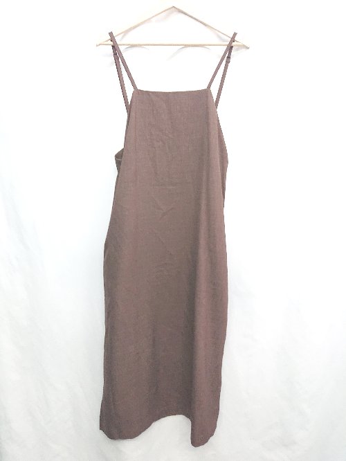 ◇ ⊂ URBAN RESEARCH DOORS スリット加工 肩紐調節可能 ロング丈 ワンピース サイズ1 ブラウン レディース E 【中古】