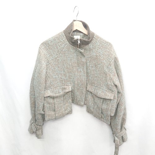 ◇ ⊇ idem イデム ツイード 長袖 ジャケット サイズF ブラウン ライトブルー レディース E 【中古】 ◇ ⊇ idem イデム ツイード 長袖 ジャケット サイズF ブラウン ライトブルー レディース E 【中古】