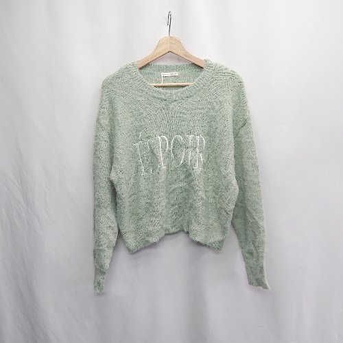 ◇ ⊇ ◎●未使用● one after another NICE CLAUP 長袖 ニット サイズF グリーン レディース E 【中古】