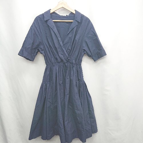 ◇ ⊂ ◎ FRAY I.D フレイ アイディー 半袖 ひざ丈 ワンピース サイズ1 ネイビー系 レディース E 【中古】