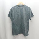 ◇ ⊂ Champion チャンピオン ロゴ刺繡 半袖 Tシャツ サイズM チャコールグレー系 レディース メンズ E 【中古】
