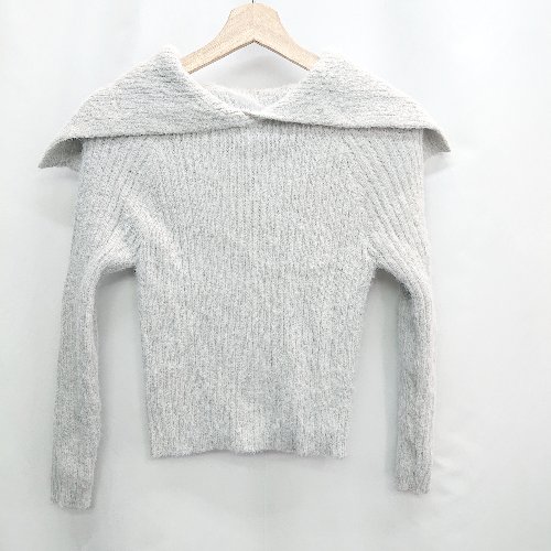 ◇ ⊇ JULIA BOUTIQUE 襟付き フェザーヤーン 長袖 ニット セーター サイズ表記なし ライトグレー レディース E 【中古】 ◇ ⊇ JULIA BOUTIQUE 襟付き フェザーヤーン 長袖 ニット セーター サイズ表記なし ライトグレー レディース E 【中古】