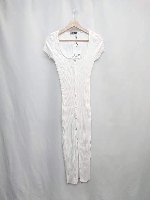 ◇ ⊂ ◎ ●未使用● ZARA ザラ ロング丈 ワンピース サイズUSA S ホワイト レディース E 【中古】