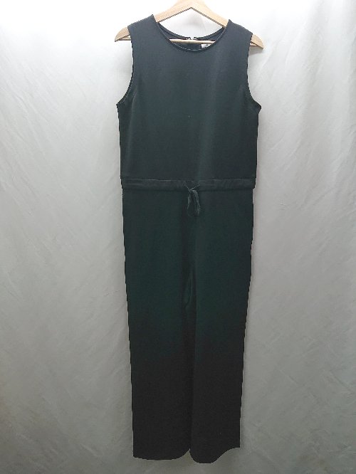 ◇ ⊂ ap retro ウエストゴム バックジップアップ オールインワン サイズF ブラック レディース E 【中古】