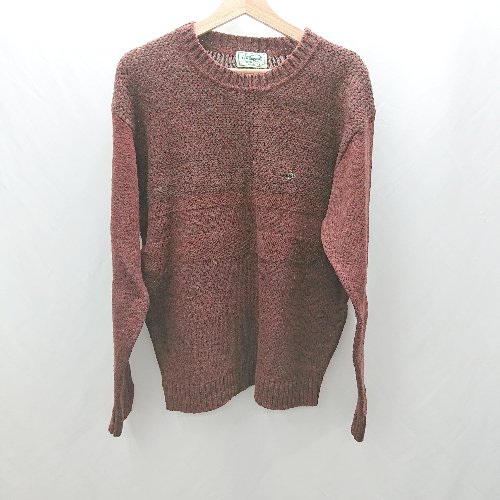 ◇ ⊇ LACOSTE ラコステ 長袖 ニット サイズL ボルドー系 メンズ E 【中古】