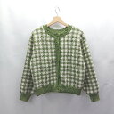 ◇ ⊂ ehka sopo エヘカソポ チェック柄 長袖 カーディガン サイズF グリーン レディース E 【中古】(4)