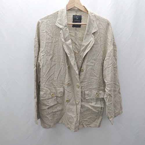 ◇ ⊇ w closet ダブルクローゼット 長袖 ダブルジャケット サイズF ベージュ レディース E 【中古】