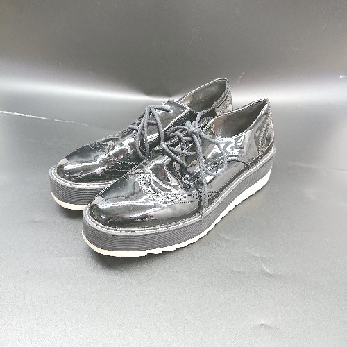◇ Θ ZARA ザラ レースアップシューズ サイズ38 ブラック レディース E 【中古】