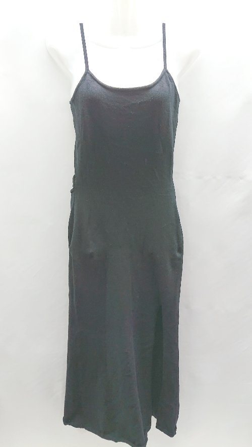◇ ⊂Φ AND MARY アンドマリー 背中開き キャミ ノースリーブ ロング ワンピース サイズフリー ブラック レディース E 【中古】
