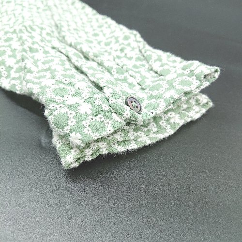 ◇ ⊂ napla ナプラ 花柄刺繍 フロントボタン 長袖 ロング ワンピース サイズフリー グリーン レディース E 【中古】