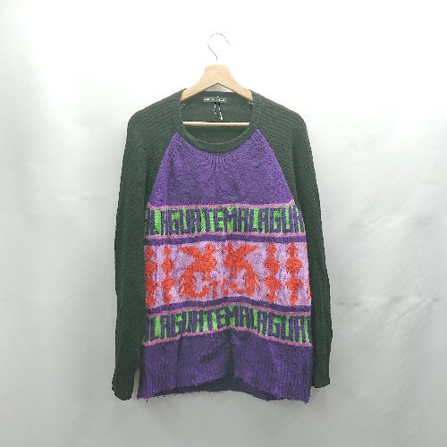 ◇ ⊇ TSUMORI CHISATO ツモリチサト ミドルゲージ 長袖 ニット サイズ2 ブラック パープル レディース E..