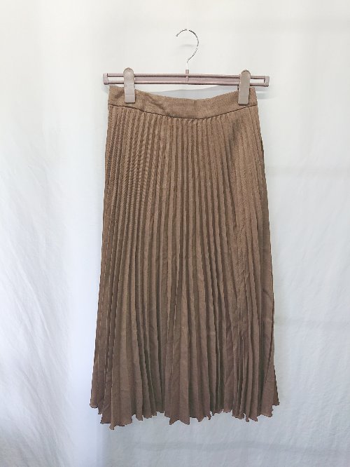 ◇ ◎ ⊂ 23区 ニジュウサンク 薄手 膝下丈 プリーツ スカート サイズ36 ブラウン レディース E 【中古】