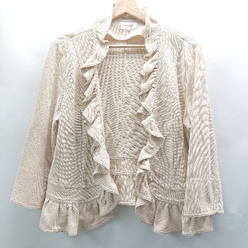 ◇ ⊇ produced by scope 綿 長袖 ジャケット サイズ13 ベージュ レディース E 【中古】(4)