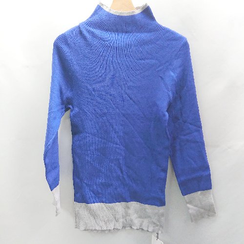 ◇ ◎●未使用● ⊇ antiqua アンティカ タートルネック 長袖 ニット サイズL ブルー系 レディース E 【中古】
