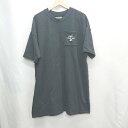 ◇ ⊂ NEW BALANCE ロゴプリント 半袖 Tシャツ サイズL ネイビー ホワイト メンズ レディース E 【中古】