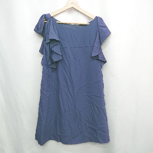 ◇ ⊂ STRAWBERRY-FIELDS ストロベリーフィールズ ひざ丈 ワンピース サイズ表記なし ネイビー系 レディース E 【中古】