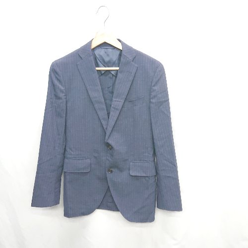 ◇ Θ THE SUIT COMPANY ザ スーツカンパニー ストライプ柄 パンツスーツセット サイズ160cm-8Drop ネイビー メンズ E 【中古】