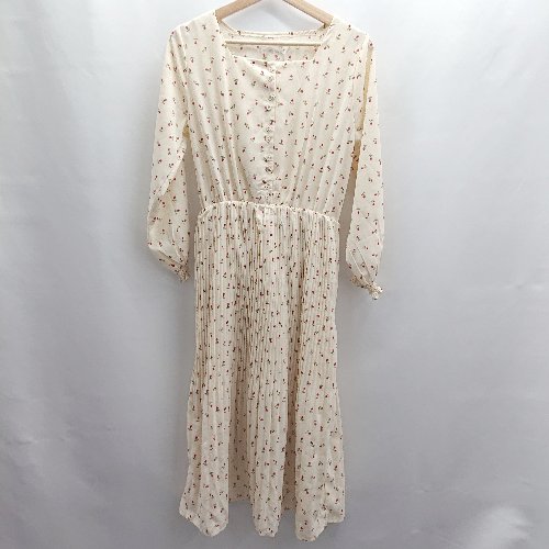 ◇ ⊂◎●未使用● INTER FACTORY バラ柄 長袖 ロング ワンピース サイズFREE アイボリー系 レディース E 【中古】 ◇ ⊂◎●未使用● INTER FACTORY バラ柄 長袖 ロング ワンピース サイズFREE アイボリー系 レディース E 【中古】