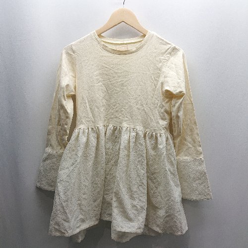 ◇ ⊂ Bab バブ シアー切替 長袖 チュニック サイズF イエロー系 レディース E 【中古】 ◇ ⊂ Bab バブ シアー切替 長袖 チュニック サイズF イエロー系 レディース E 【中古】