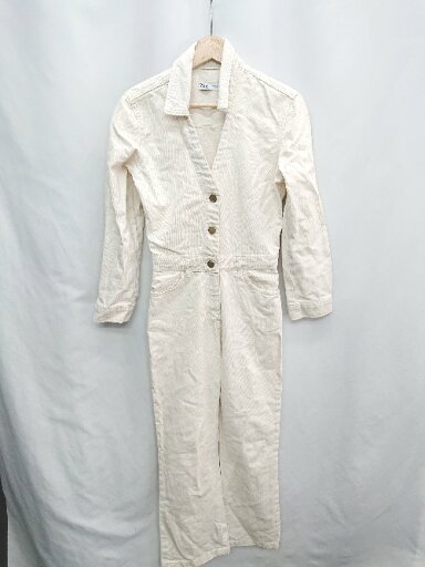 ◇ ⊇ ZARA ザラ デニム生地 長袖 オールインワン サイズS オフホワイト レディース E 【中古】 ◇ ⊇ ZARA ザラ デニム生地 長袖 オールインワン サイズS オフホワイト レディース E 【中古】
