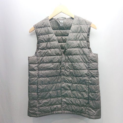 ◇ ⊇ UNIQLO ユニクロ Vネック ウルトラライトダウンベスト サイズM ブラウン レディース E 【中古】