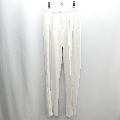◇ Θ ◎●未使用● me+em select タック入り スラックスパンツ サイズL アイボリー レディース E 【中古】(4)