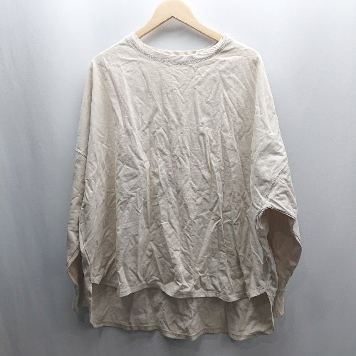 ◇ ⊇ ◎●未使用● UNITED ARROWS スリット加工 長袖 ロンT サイズF ベージュ レディース メンズ E 【中古】