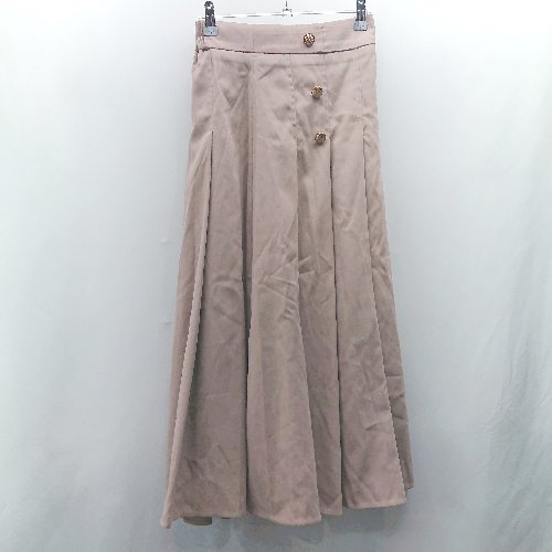 ◇ ⊇ pumpkin port パンプキンポート ロング フレア スカート サイズM ピンクベージュ レディース E 【..