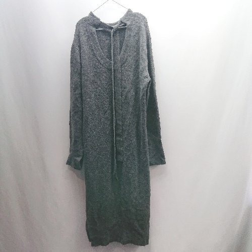 ◇ ⊇ nano universe スリット加工 ニット生地 長袖 ロング丈 ワンピース サイズ38 チャコールグレー系 レディース E 【中古】 ◇ ⊇ nano universe スリット加工 ニット生地 長袖 ロング丈 ワンピース サイズ38 チャコールグレー系 レディース E 【中古】