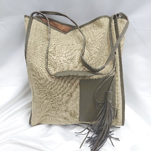 ◇ Θ Mila Owen ミラオーウェン トートバック ライトカーキ レディース E 【中古】