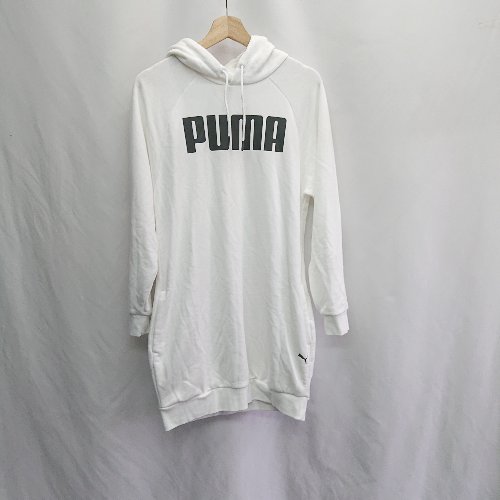 ◇ ⊇ PUMA プーマ フード付き 長袖 ロング丈 ワンピース サイズUS XS ホワイト レディース E 【中古】