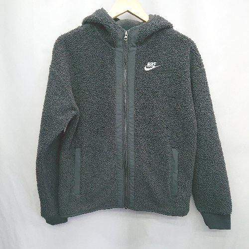 ◇ ⊇ NIKE ナイキ モコモコ柄 長袖 ボアパーカー サイズ表記なし ブラック系 メンズ E 【中古】