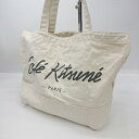 ◇ Θ CafeKitsune カフェキツネ メゾンキツネ トートバッグ アイボリー系 メンズレディース E 【中古】(4)