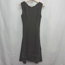 ◇ Θ tocco closet トッコ クローゼット パール入り ノースリーブ 膝下丈 ワンピース サイズM ブラック系 レディース E 【中古】