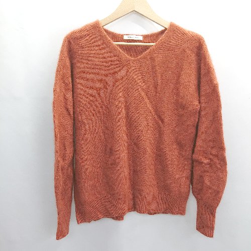 ◇ ⊇ ABAHOUSE アバハウス ウール混合 長袖 ニット サイズF レンガ レディース E 【中古】