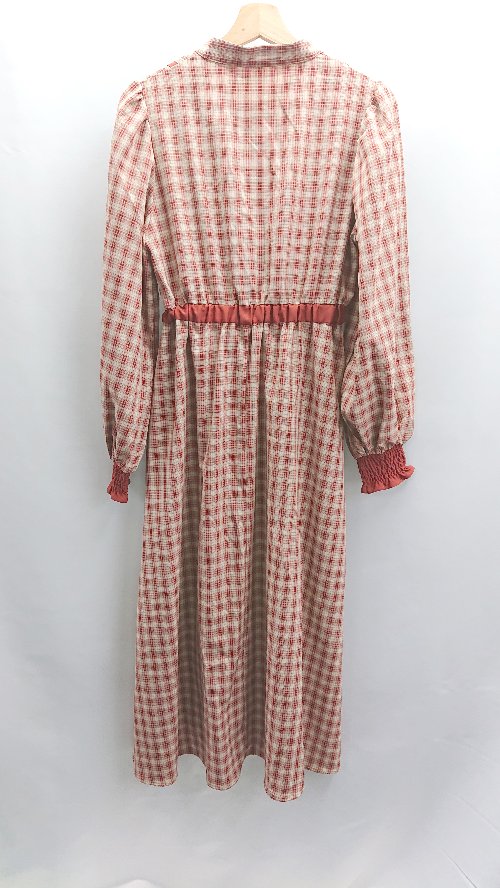 ◇ ⊂ kutir チェック 長袖 ロング ワンピース サイズM レッド レディース E 【中古】