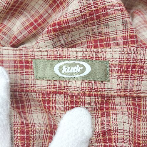 ◇ ⊂ kutir チェック 長袖 ロング ワンピース サイズM レッド レディース E 【中古】