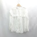 ◇ ⊂ ◎●未使用● Discoat ディスコート フリル 長袖 ブラウス カットソー サイズF ホワイト レディース E 【中古】