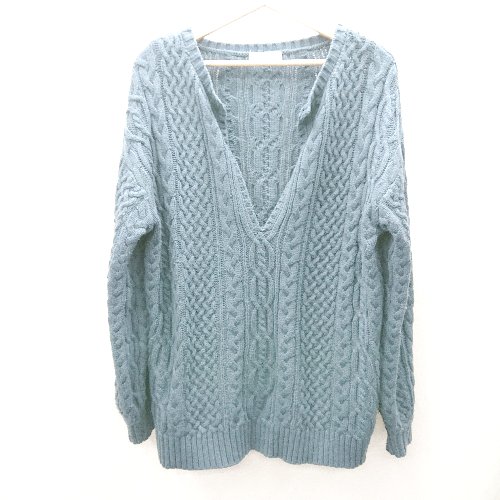 ◇ ⊇ PAGEBOY ページボーイ Vネック 長袖 ニット サイズF ブルー レディース E 【中古】