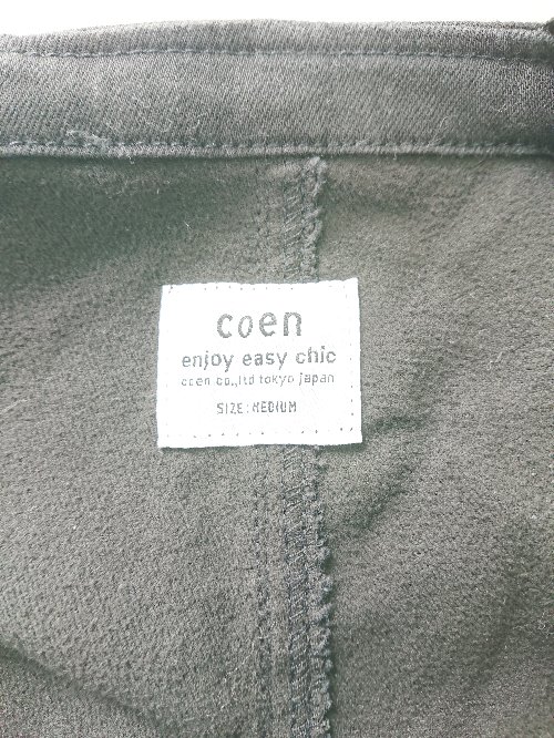 ◇ ⊇ coen コーエン コットン　裏起毛 サロペット サイズM ブラック レディース E 【中古】