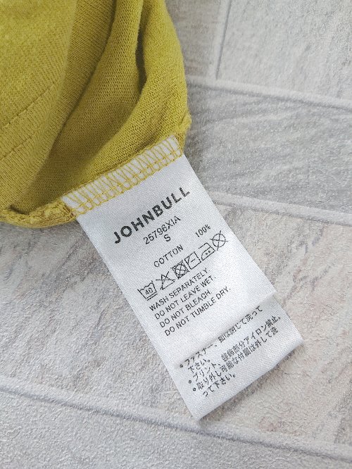 ◇ ⊂ Johnbull ジョンブル バックプリント 半袖 Tシャツ カットソー サイズS マスタード メンズ E 【中古】